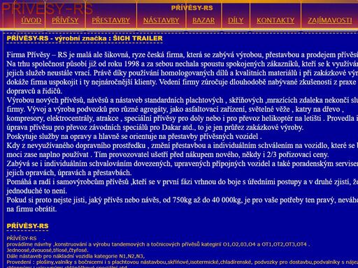výroba a opravy přívěsů,návěsů a nástaveb,