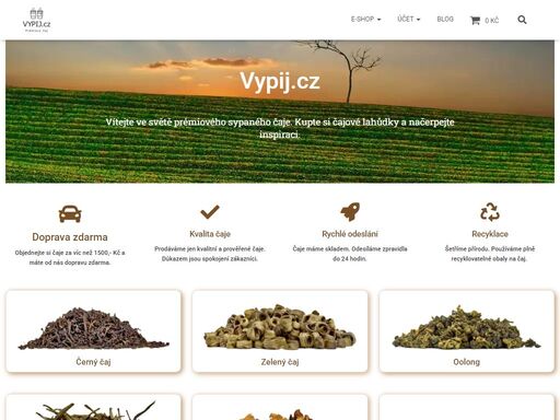 vypij.cz – prémiový sypaný čaj. objevte pečlivě vybrané čaje pro chvíle klidu a pohody. rychlé doručení, čaje skladem. váš zážitek z čaje začíná zde!