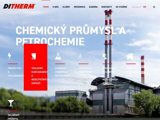 ditherm a.s. návrh a vývoj žáruvzdorných vyzdívek. žáruvzdorné vyzdívky se používají pro průmyslové pece a průmyslové kotle na zpracování různých materiálů.