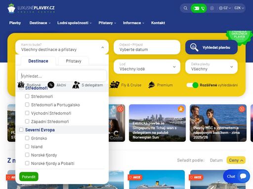 specialista na okružní plavby výletními loděmi: středomoří, norské fjordy, karibik. plavby msc, costa, aida, royal caribbean, princess, ncl, hurtigruten aj.