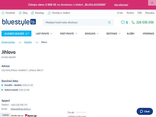navštivte nás na pobočce v jihlavě nebo si vyberte zájezd na webových stránkách. poleťte s ck blue style za sluníčkem. pomůžeme vám s výběrem.