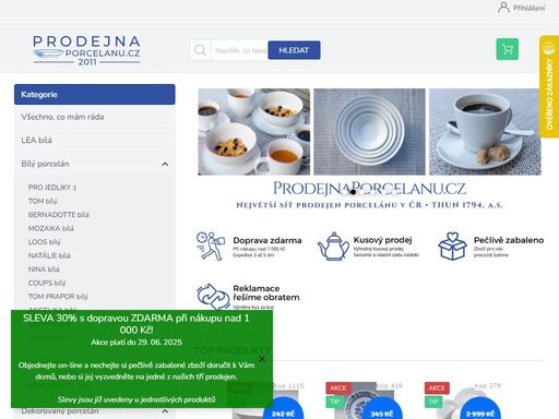 prodejnaporcelanu.cz - největší síť prodejen karlovarského porcelánu thun. naše společnost por-trade s.r.o. provozuje mimo tento e-shop také 3 maloobchodní prodejny (kamenné prodejny) s porcelánem největšího českého výrobce karlovarského porcelánu thun.                                                                  …