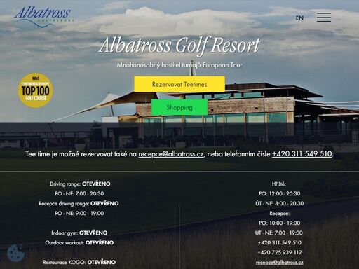 golfové hřiště albatross golf resort - european tour destination. 18 jamkové golfové hřiště, driving range, golfová akademie, prestižní golfový klub