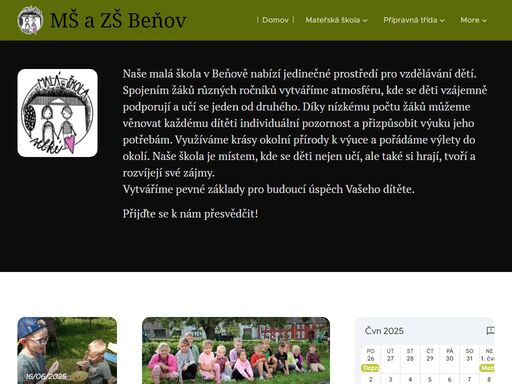 jsme základní a mateřská škola v beňově