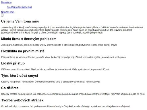 tvoříme moderní weby a aplikace s důrazem na rychlost, design a uživatelský zážitek.