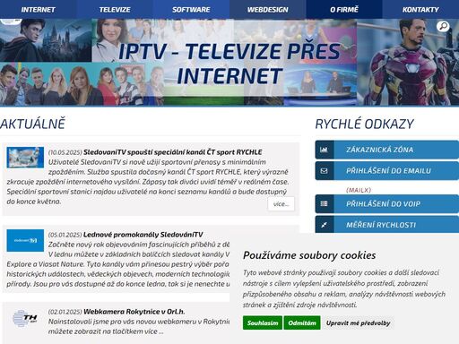 připojíme vás na kvalitní optické nebo wifi připojení na internet. vytváříme aplikace pro web a webové stránky. vyvíjíme software speis pro spediční a dopravní firmy