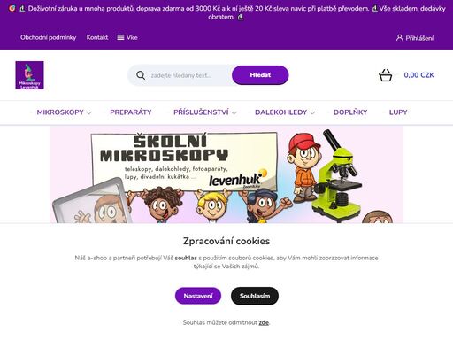 školní mikroskopy levenhuk - kvalitní mikroskopy s doživotní zárukou pro firmy, školy i iednotlivce. vše skladem, dodávky obratem.