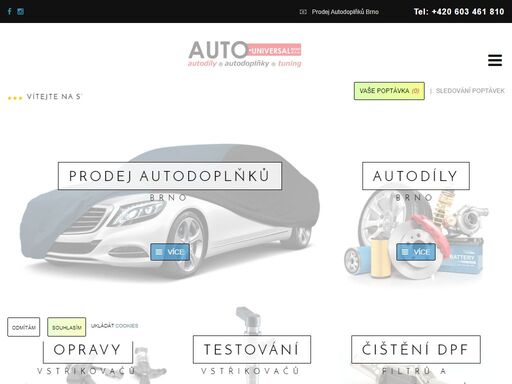 prodej náhradních autodílů, autodoplňků, opravy a testování benzínových a dieselových vstřikovačů, čištění dpf filtrů pevných částic v brně.