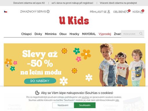 dětské oblečení všech stylů pro miminka i starší děti. nakupujte oblečení, doplňky a obuv pro holky a kluky od 0-16 let. využijte 10% slevu e-shopu na první nákup při registraci.