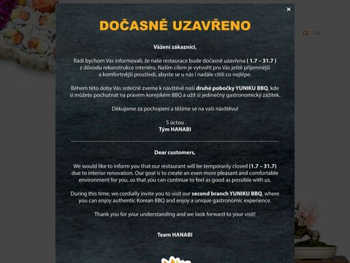 hanabi sushi house nabízí japonské speciality a sushi prvotřídní kvality ve stylovém interiéru, přímo v centru prahy!