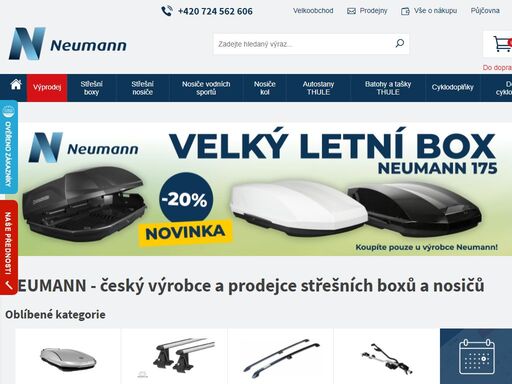 neumanncz.cz-prodej střešních nosičů, střešních boxů, nosičů kol, nosičů lyží.pro značky škoda,hyundai od výrobců neumann,uebler,thule,pewag,půjčovna střešních boxů