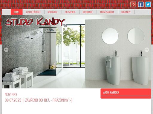 sanitární keramika, obklady, laminátové podlahy, krbová kamna a interiérové dveře – to vše nabízí studio kandy spol. s  r. o. semily.