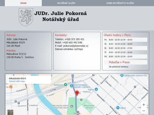 notářský úřad judr. julie pokorné poskytuje veškeré notářské služby nejen v kancelářích v plzni a praze, ale také i mimo ně.