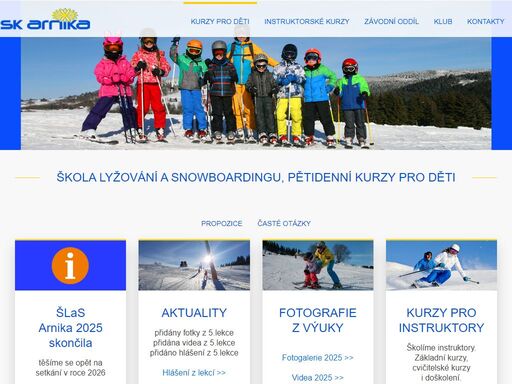 naučíme vaše děti lyžovat, jezdit na snowboardu a řádit na sněhu.