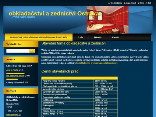 zednické práce,obkladačské práce,zedník,obkladač,obkladači ostrava,zedníci ostrava,obklady a dlažby ostrava,pokládka obkladů a dlažeb