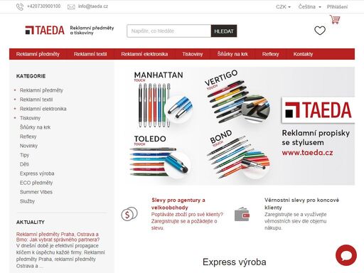 ? reklamní předměty s potiskem ? potisk textilu ? tiskoviny. 15 let zkušeností, slevy pro agentury, 30 min grafika zdarma. zavolejte 730 900 100!