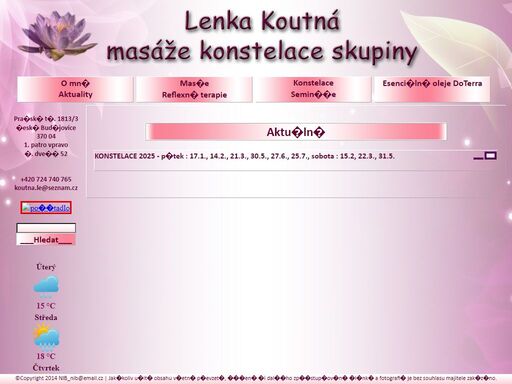 www.lenkakoutna.cz, oficiální webové stránky lenka koutná