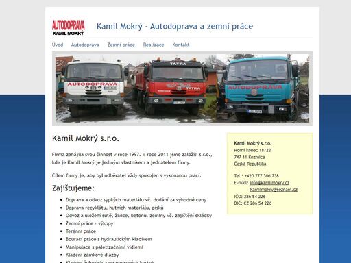 kamil mokrý - autodoprava a zemní práce