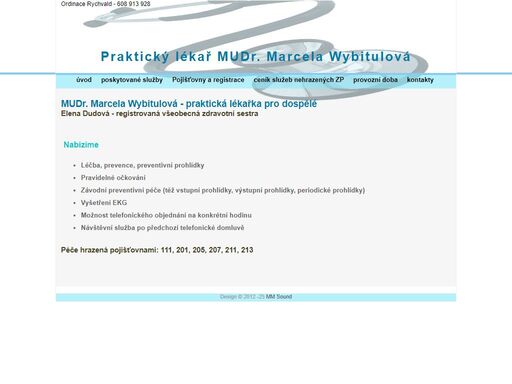 praktický lékař mudr. marcela wybitulová - ordinace rychvald, doubrava