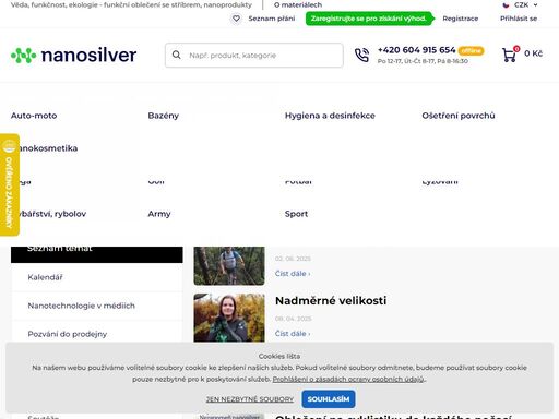 produkty nanosilver pomáhají s kožními problémy a nepříjemným zápachem při pocení. pod značkou  nanosilver najdete produkty využívající nanotechnologie.