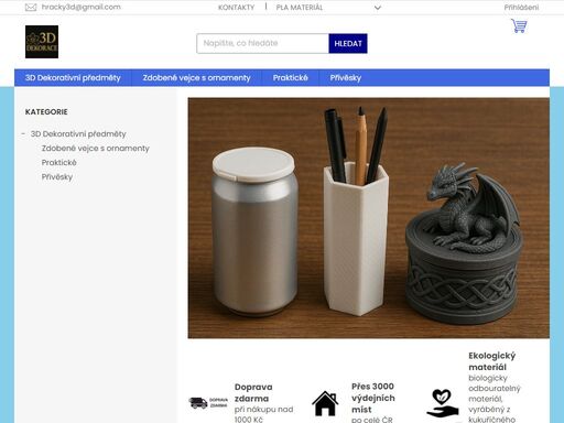 objevte jedinečné 3d dekorace, přívěsky, doplňky. kvalitní, z udržitelných materiálů, které rozvíjí fantazii. vyrobeno v čr!