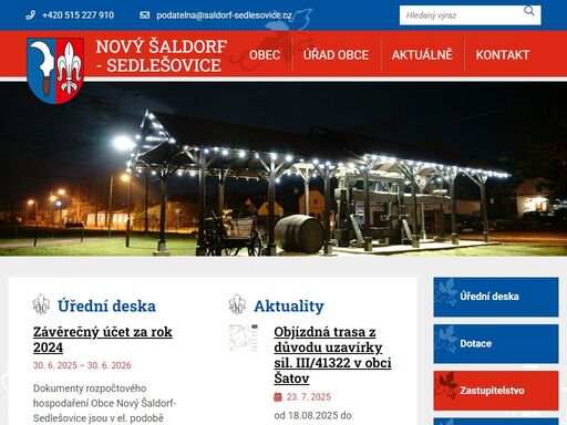 oficiální stránky obce nový šaldorf - sedlešovice