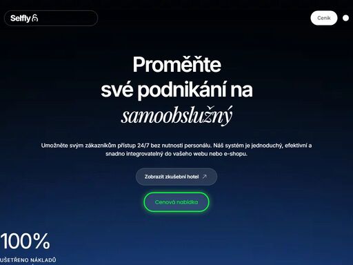 umožněte svým zákazníkům přístup 24/7 bez nutnosti personálu. samoobslužné hotely, apartmány, půjčovny, fitness centra. samoobslužný systémy bezstarostně. selfy.cz