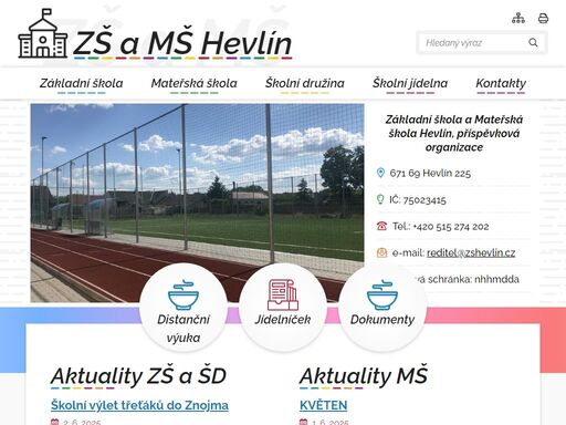 oficiální stránky zš a mš hevlín