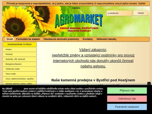 úvod, iagromarket.cz - zahrada, chov, pracovní pomůcky.