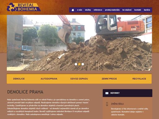 zemní práce, recyklace odpadů, demolice, odvoz odpadu a autodoprava - to vše je společnost revital bohemia, s.r.o. - praha.