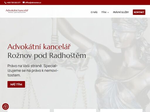 advokátní kancelář rožnov pod radhoštěm. stojíme na vaší straně. specializujeme se na právo k nemovitostem.