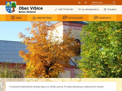 oficiální stránky obce vrbice