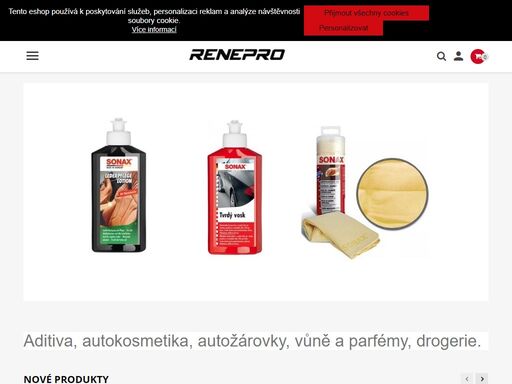 aditiva, autokosmetika, autožárovky, vůně a parfémy do auta, drogerie. komplexní správa úklidových služeb.