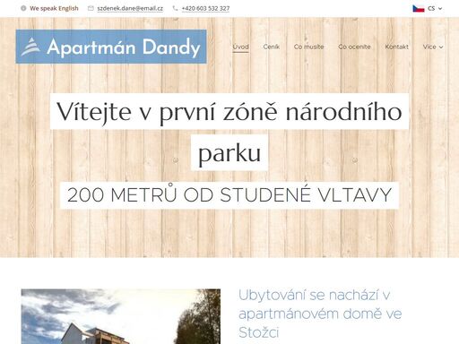 ubytování stožec - apartmán dandy