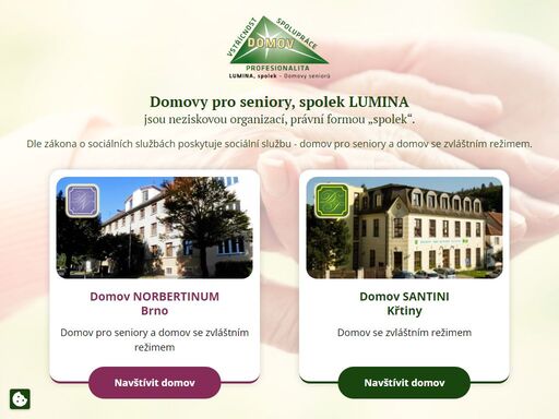 poskytujeme sociální službu - domov pro seniory a domov se zvláštním režimem v domovech norbertinum a santini. navštivte náš web.