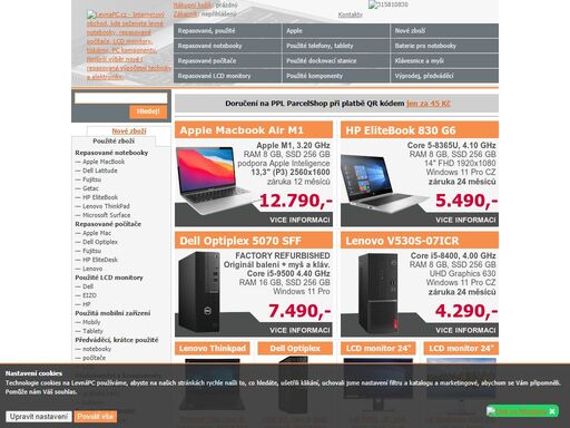 internetový obchod s širokou nabídkou levných repasovaných počítačů a notebooků a další výpočetní techniky.