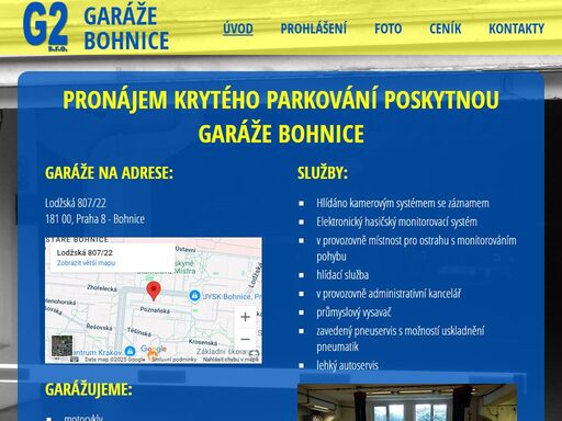 poskytneme pronájem garáže a parkování za výhodné ceny v lokalitě praha 8 - bohnice naleznete přímo v ulici lodžská.