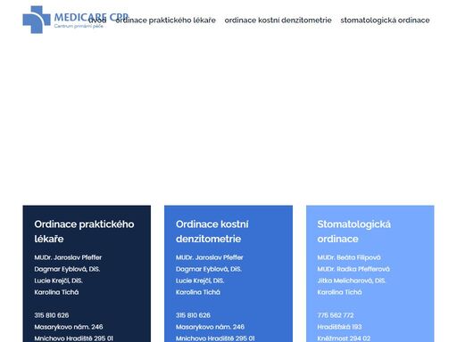 medicare cpp, s.r.o. - ordinace praktického lékaře v mnichově hradišti a stomatologická ordinace v knežmostě.