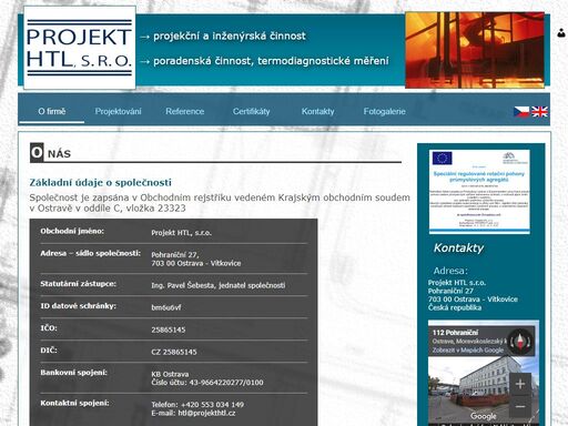str?nky projekt htl, projek?n? a in?en?rsk? ?innost