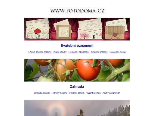 svatební oznámení, zahrada, zdraví, fotobanka, recepty, knihy