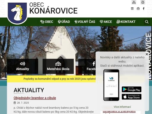 oficiální stránky obce konárovice