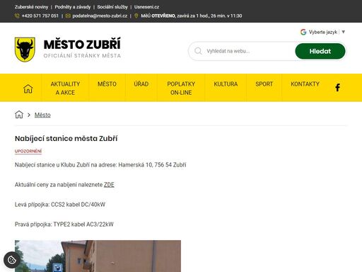aktuální ceny za nabíjení naleznete zdelevá přípojka: ccs2 kabel dc/40kwpravá přípojka: type2 kabel ac3/22kwkontaktní údaje provozovatele…