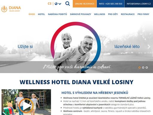 hledáte ideální místo pro vaši dovolenou v jeseníkách? wellness hotel diana velké losiny nabízí kvalitní ubytování, profesionální wellness služby, léčebné procedury, sportovní zázemí a animační programy pro děti.