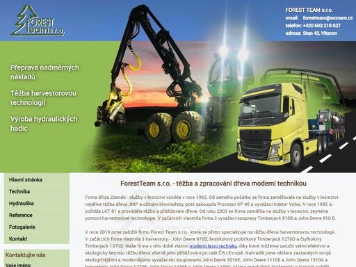 forestteam.cz - těžba dřeva, harvestory - těžba dřeva harvestory