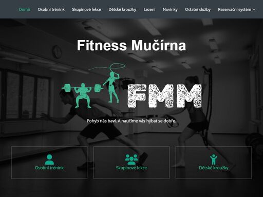 nově otevřené fitness mučírna nabízí osobní tréninky, skupinové lekce, víkendové kurzy a mnoho dalších aktivit. při všech lekcích klademe hlavní důraz na vaše zdravá záda a individuální potřeby klientů.