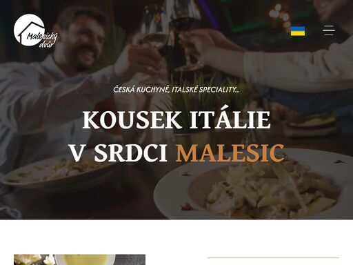 malesický dvůr v plzni – restaurace spojující chutě české a italské kuchyně. nabízíme i možnost pronájmu sportovního sálu a salonků pro soukromé i firemní akce.