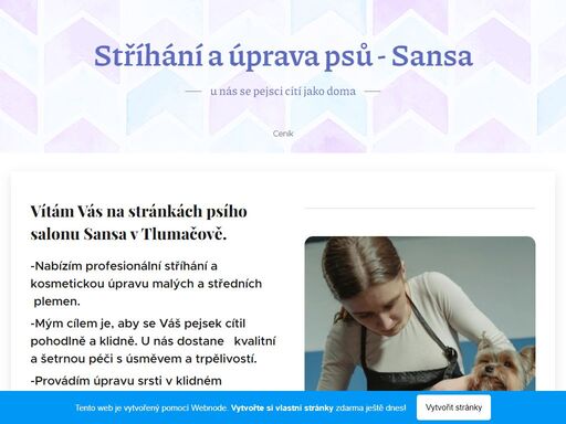vítám vás na stránkách psího salonu sansa v tlumačově.
