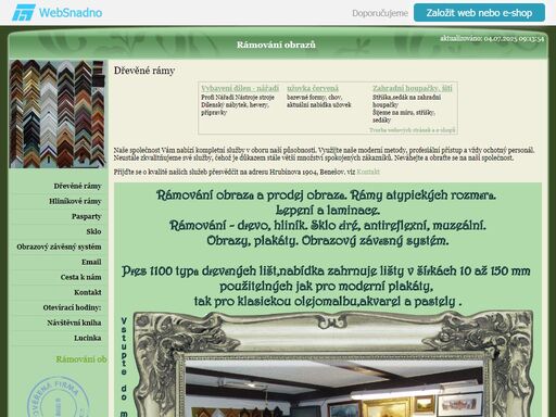 rámování a paspartování obrazů a zrcadel. nabídka dřevěných i kovových rámů, paspartovacích kartonů.