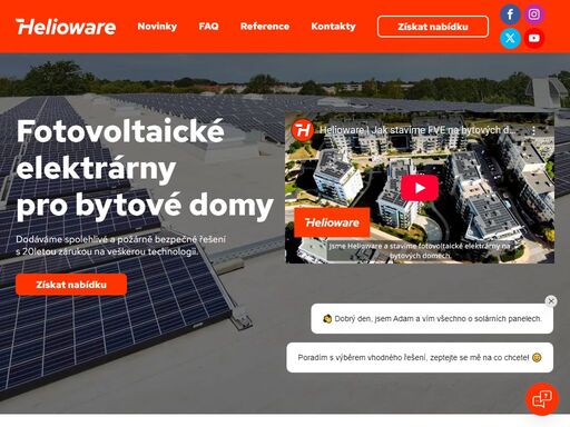 instalujeme fotovoltaické elektrárny na střechy bytových a panelových domů. dodáváme spolehlivé a požárně bezpečné řešení s 25letou životností.