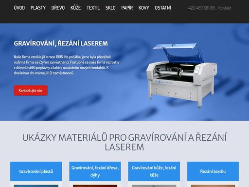 nabízíme gravírování a řezání laserem již od roku 1995. nechte si vygravírovat a vyřezat dřevo, plasty, kůži, či textil od profesionálů.